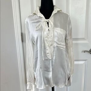 Denim & Supply Ralph Lauren Elegant Silk Ivory Women's Blouse - Size Small